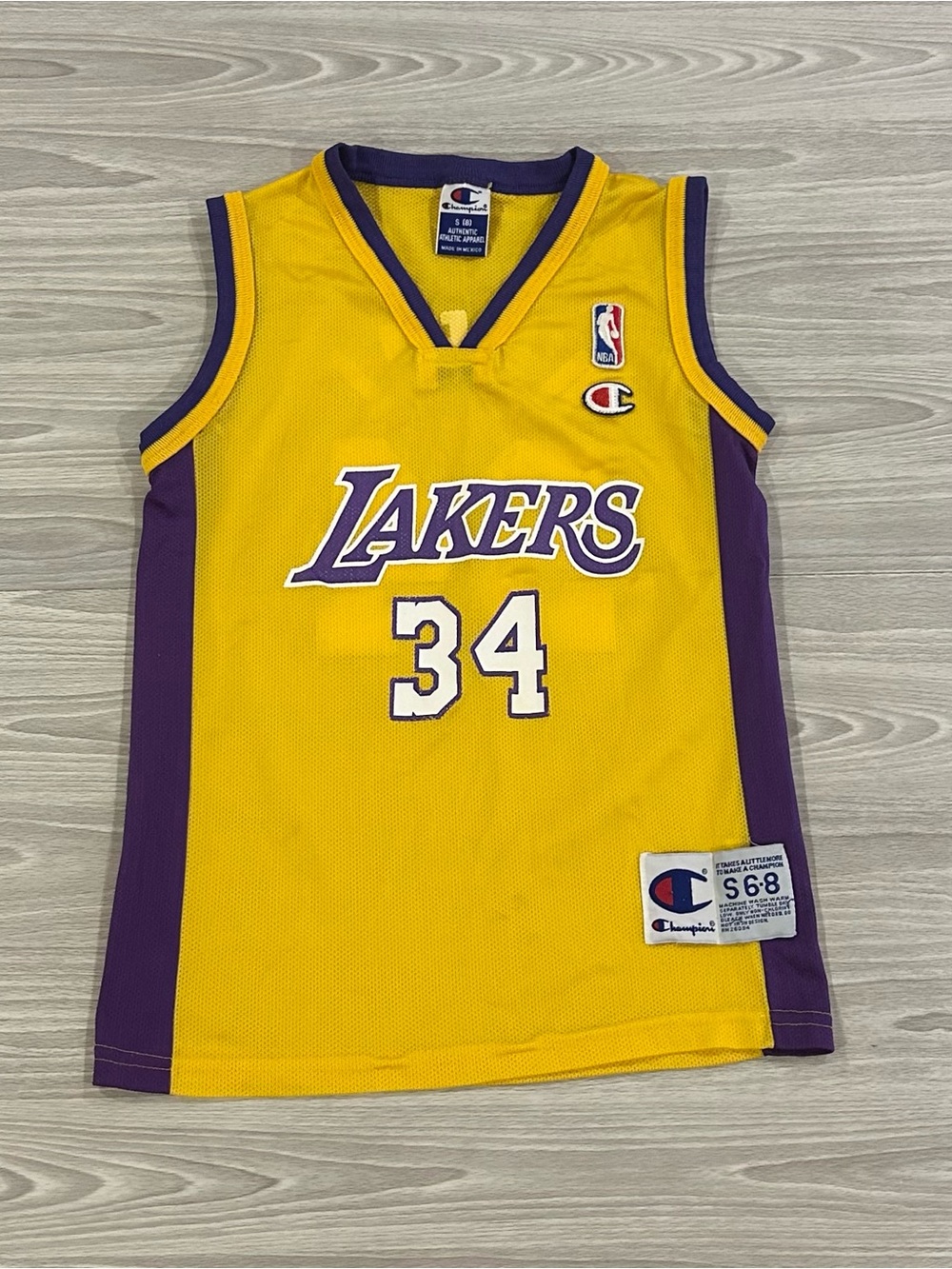 Vintage LA Lakers Champion Shaquille O'Neal #34 Jersey Shaq Youth Size Small 6-8